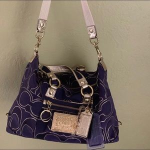 RARE Discontinued Purple & Gold Coach Poppy Purse Mint Condition Smoke Free Home